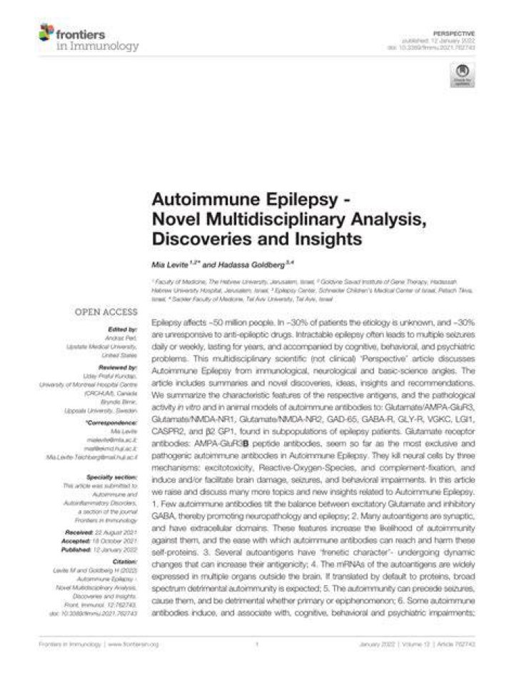 Frontiers Autoimmune Epilepsy Novel Multidisciplinary Analysis