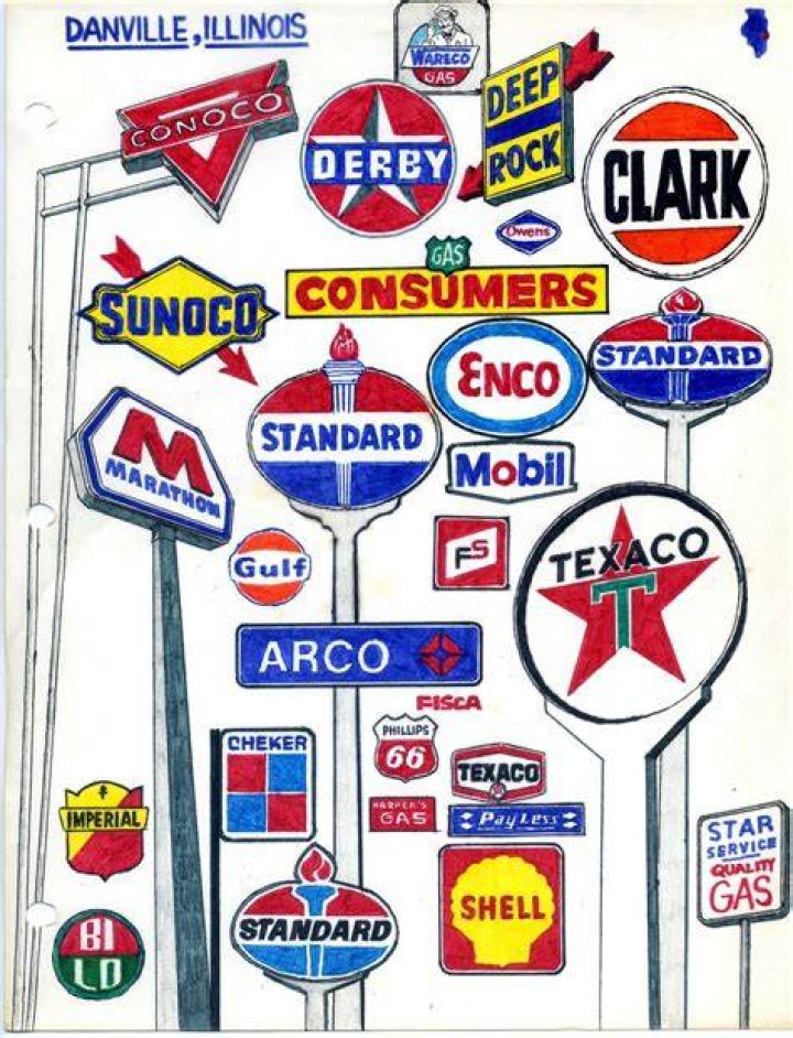 Gas Signs, Danville IL Sign image, Gas station, Texaco