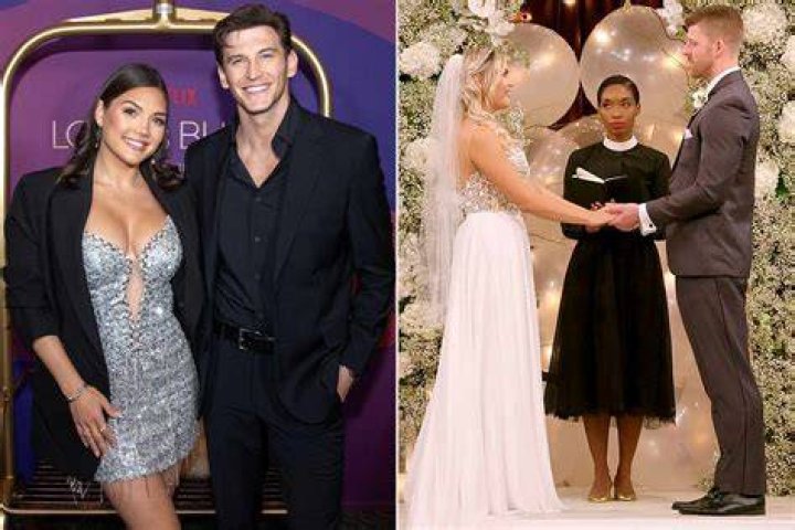 Giannina Gibelli and Blake Horstmann poke fun at their reality show