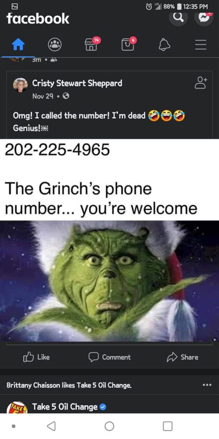 Grinch Phone Number, What's The Grinch Find The Call Phone No.