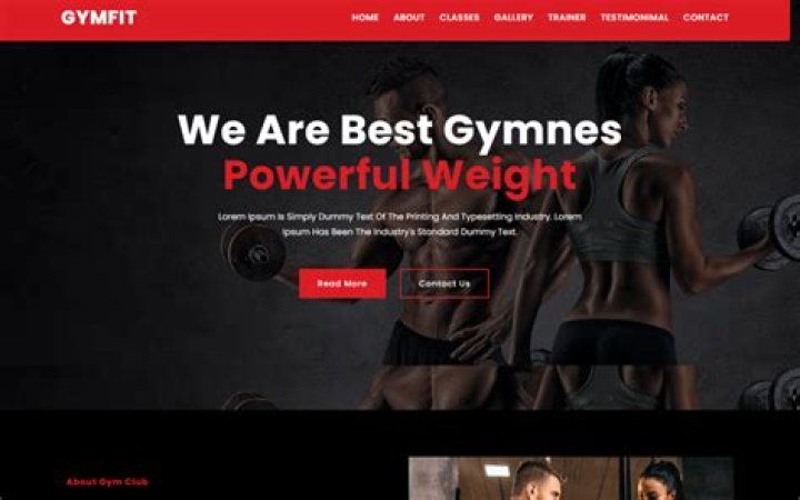 Gym Front Page Website Slider Revolution
