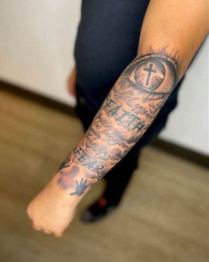 Half Sleeve Tattoos Bible Verse Tattoos On Arm With Clouds Best