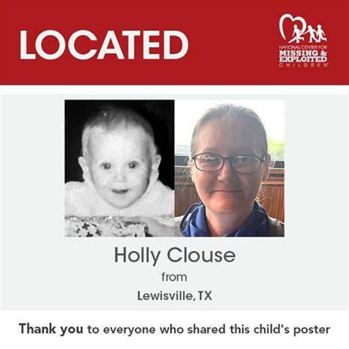 Holly Clouse, who went missing as a baby, found over 40 years after her