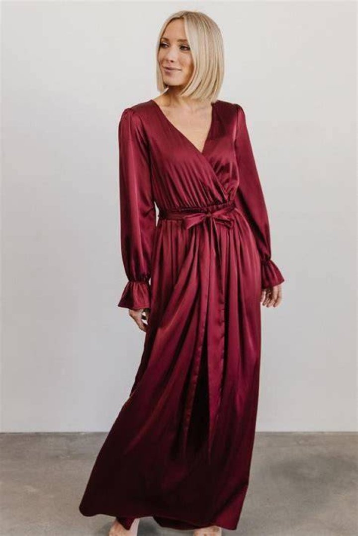 Holly Satin Maxi Dress Cranberry Baltic Born