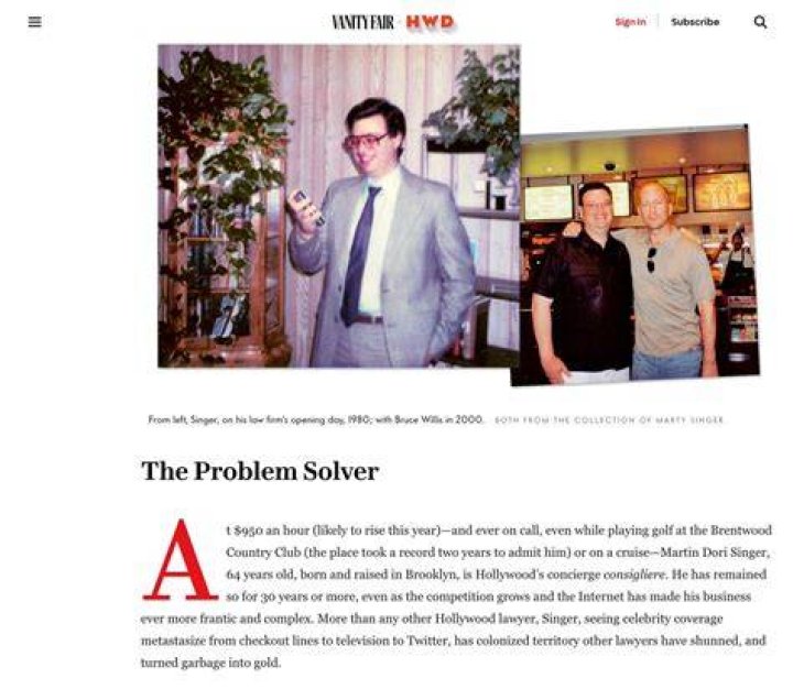 Hollywood Lawyer Marty Singer Can Make Any Problem Go Away&mdash;Except Bill