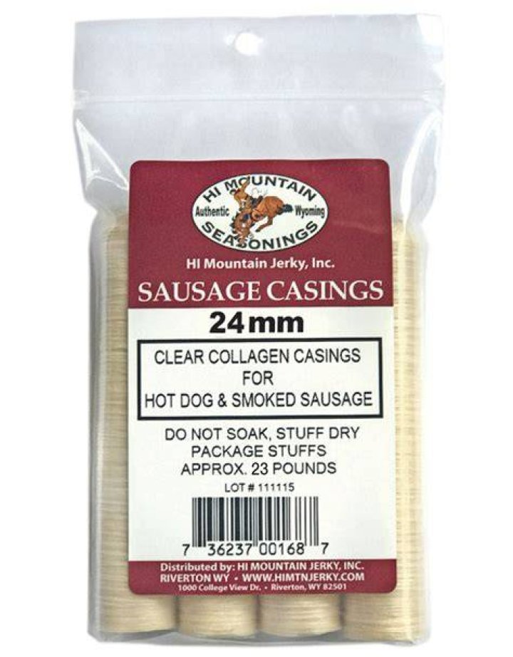 Hot Dog Casings, 24mm, 4 pack Hi Mountain Seasonings