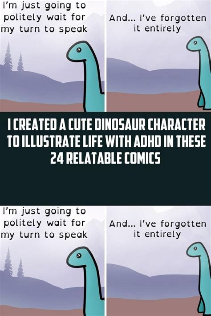 I Created A Cute Dinosaur Character To Illustrate Life With ADHD In