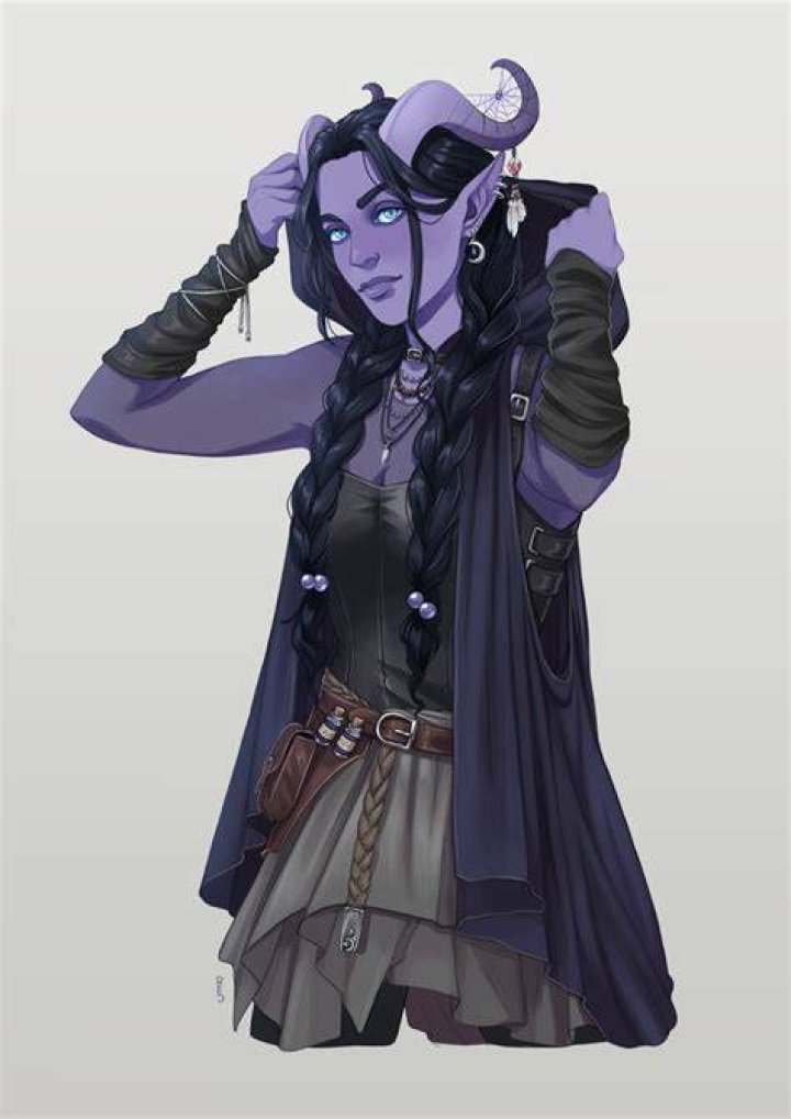 Illustration by Rachel Denton Female character concept, Tiefling