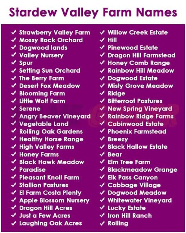 Inappropriate Stardew Valley Farm Names