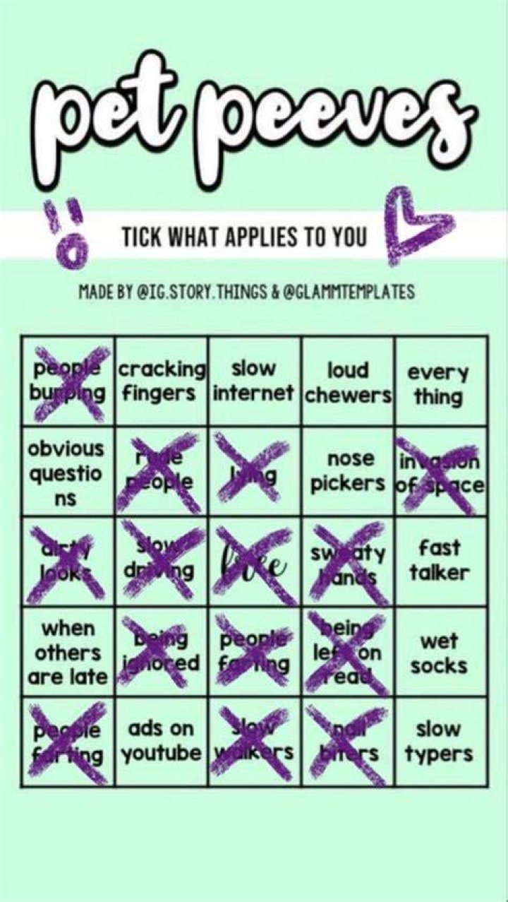 Instagram Story Games Pet Peeves Funny charts, Boredom cure, Fun