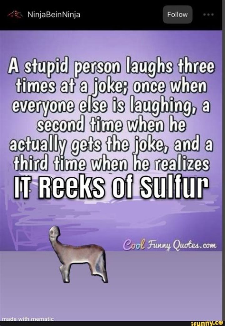 It reeks of sulfur iFunny