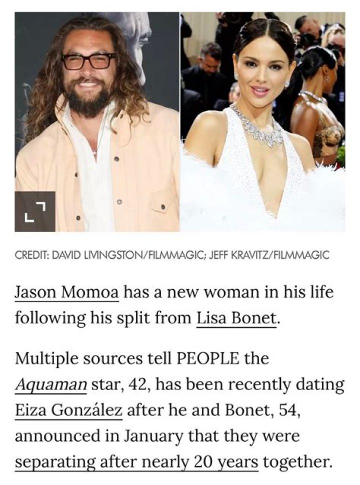 Jason Momoa Is Dating Eiza Gonz&aacute;lez After Lisa Breakup