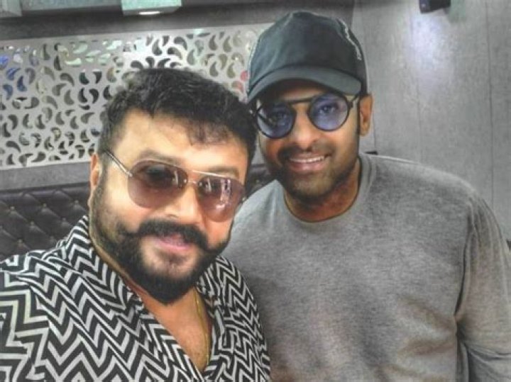Jayaram with his brother Prabhas in celebration mode