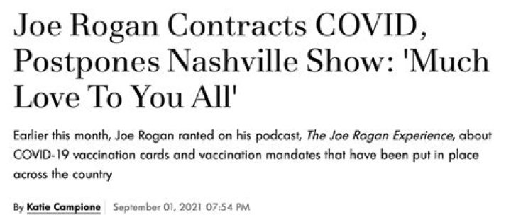 Joe Rogan Contracts COVID, Postpones Show 'Much Love To You All'