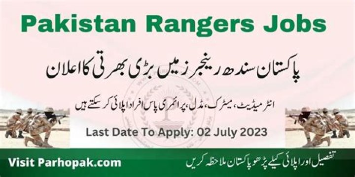 Join Pak Rangers Sindh Org 2024 Online Registration Slip Last Date
