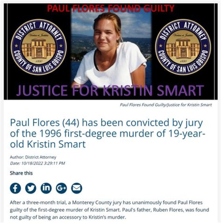 Jury finds Paul Flores guilty of murdering Kristin Smart