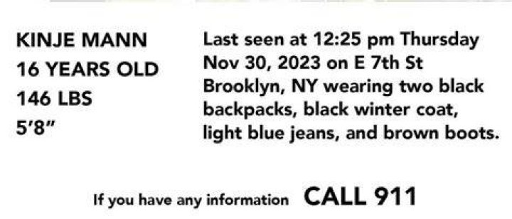 Kinje Mann Desaparecido desde nov 30, 2023 en Brooklyn, NY