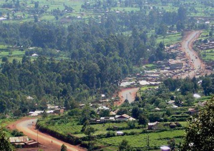 Kisii, Kenya. Highres Satellite. Capital Stock Illustration