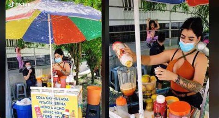 La sensual vendedora de jugos que se roba todas las miradas por su