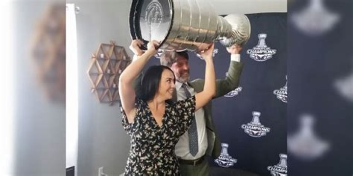 Lane Lambert celebrates wedding during Stanley Cup day