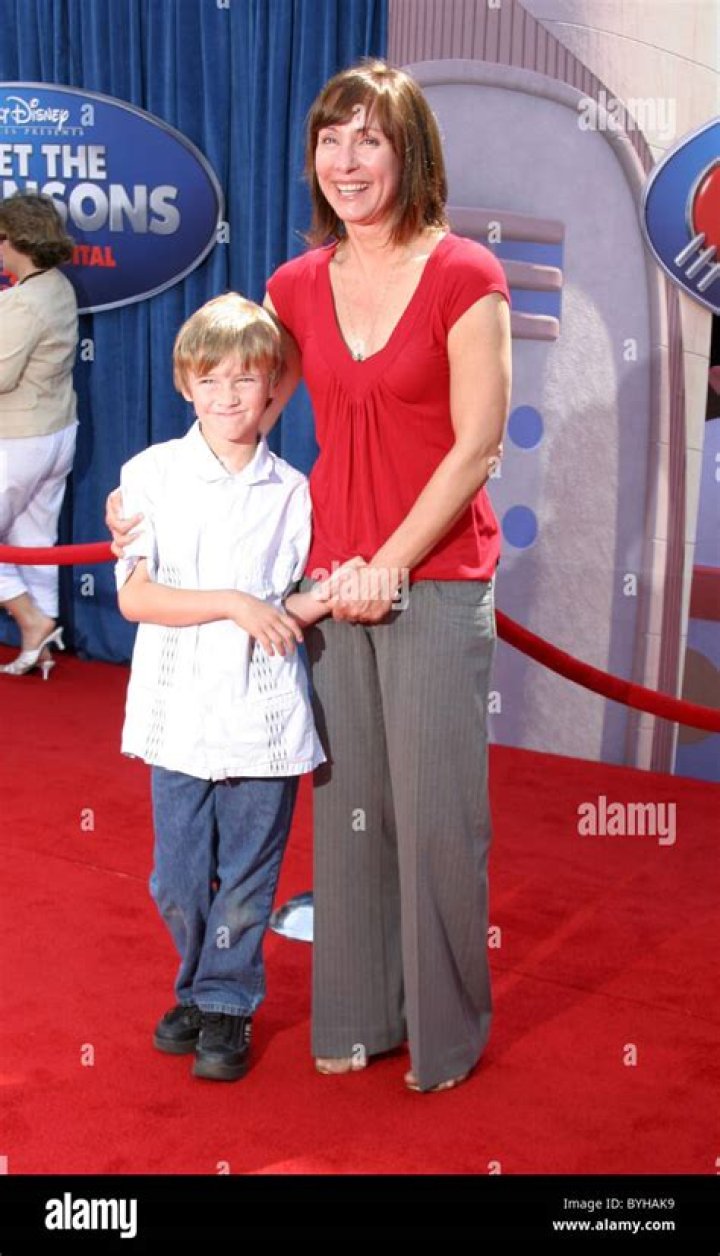 Laurie Metcalf and son Will Los Angeles premiere of 'Meet the Robinsons