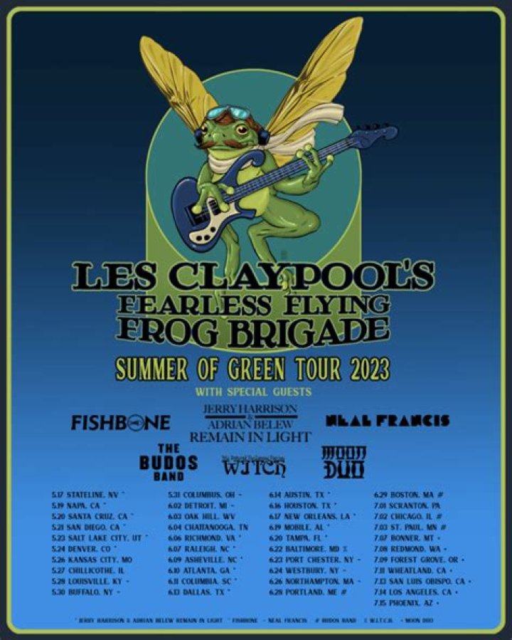 Les Claypool&rsquo;s Frog Brigade Announce Fall 2023 Hunt For Green Tour