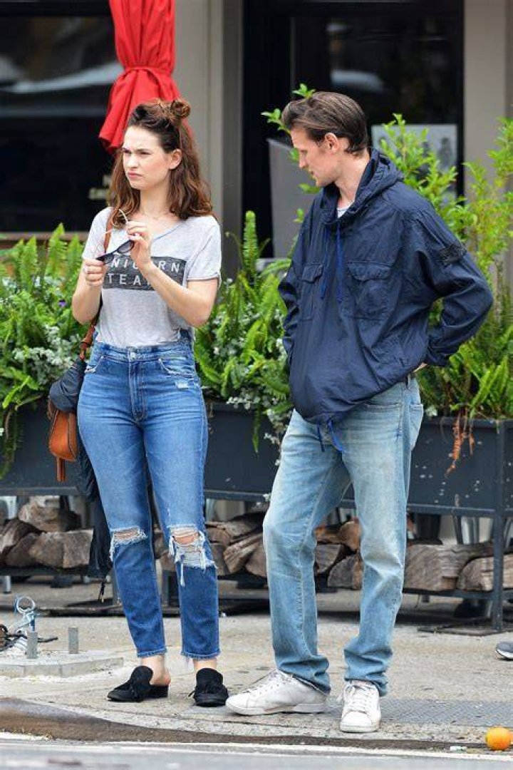 Lily James enjoying a day out with boyfriend Matt Smith in New York