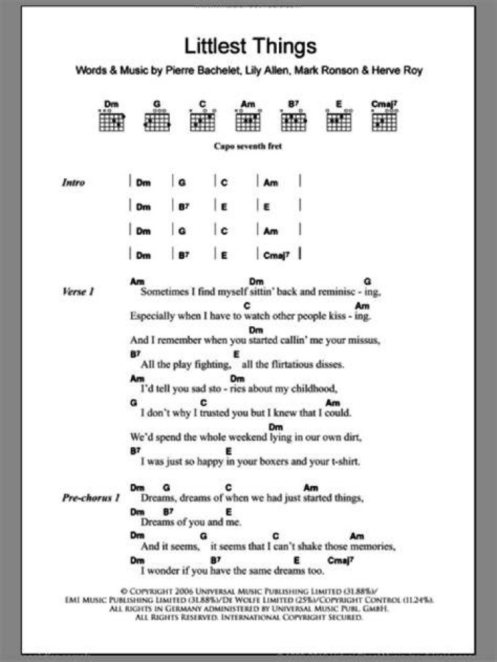 Littlest things Lily Allen chords