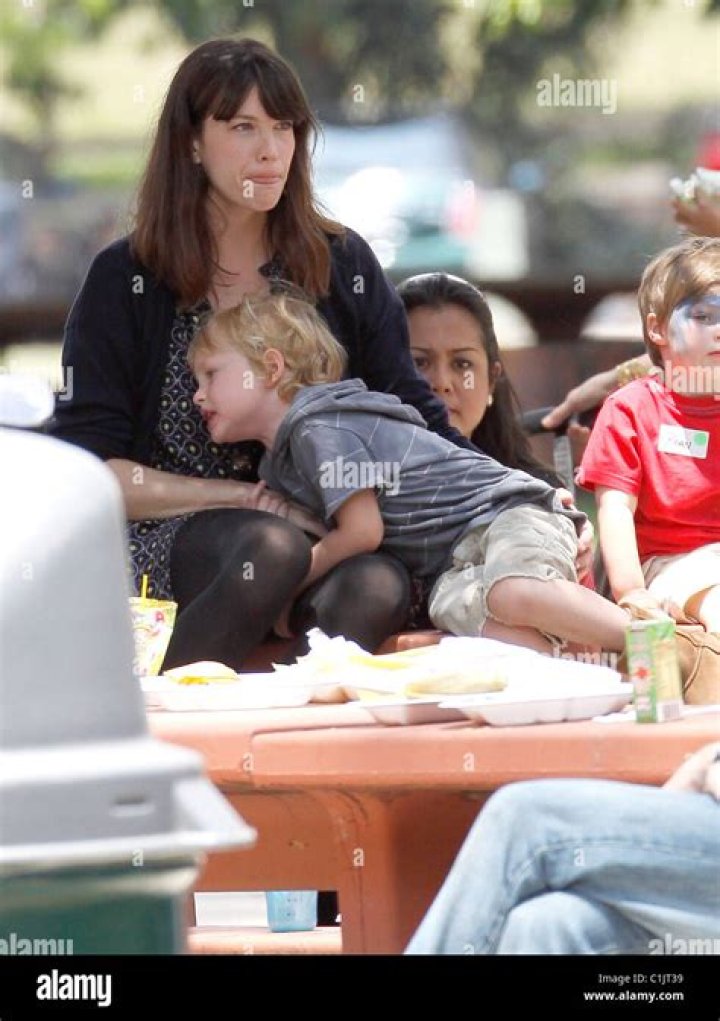 Liv Tyler with her son Milo William Langdon and family friends enjoying