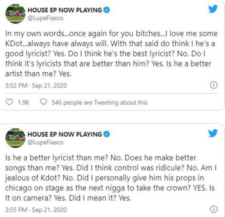 Lupe Fiasco Slammed For Saying He's Better Lyricist Than Kendrick Lamar