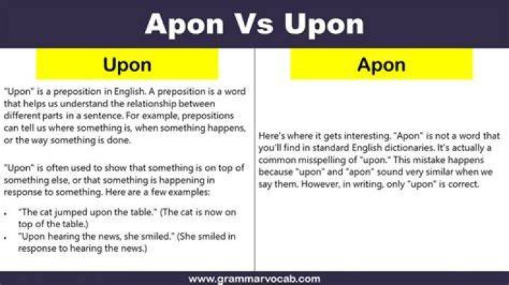 Meaning Difference between UPON and APON in todays English DaiLy4mative
