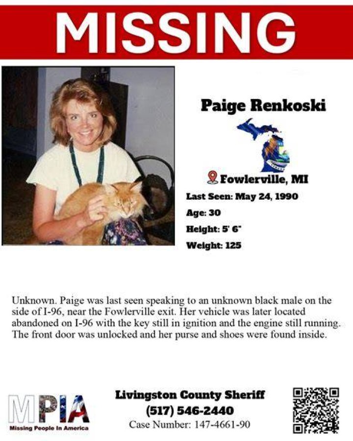 MICHIGAN MYSTERY Paige Renkoski Now Missing 28 Years...