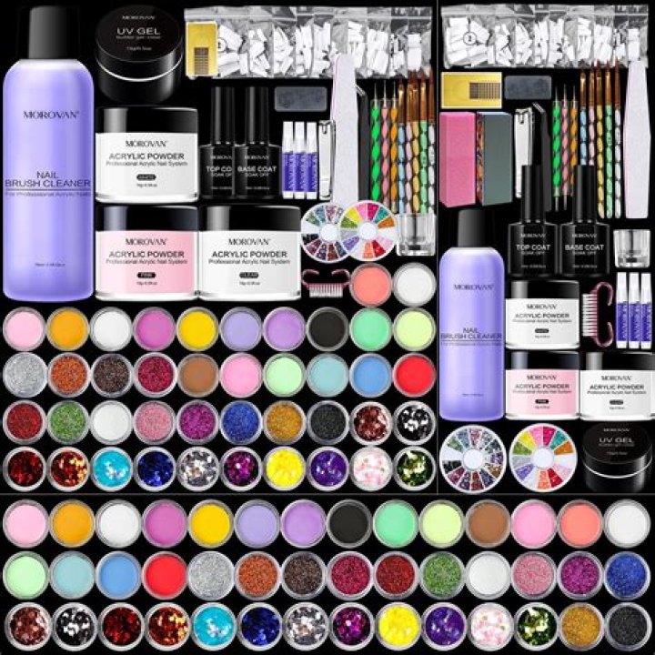Morovan Acrylic Nail Kit Complete Set Starter Kit Glitter Acrylic