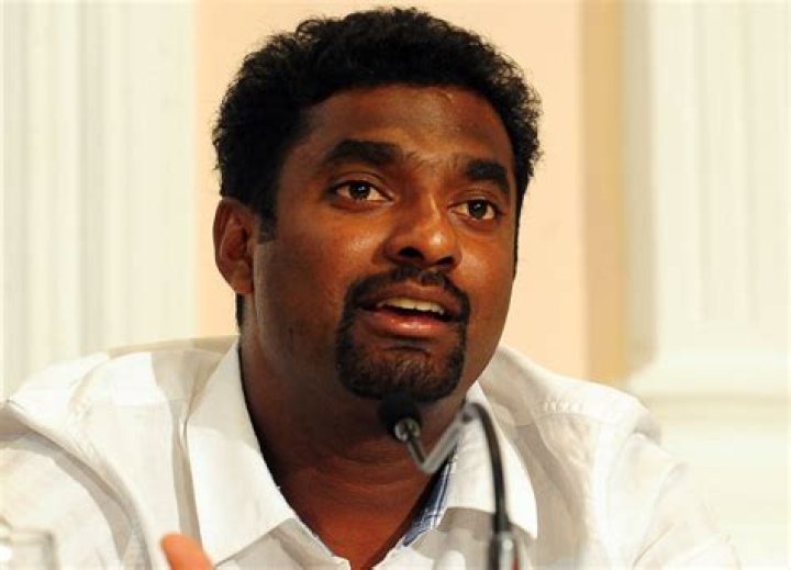 Muttiah Muralitharan addresses the press