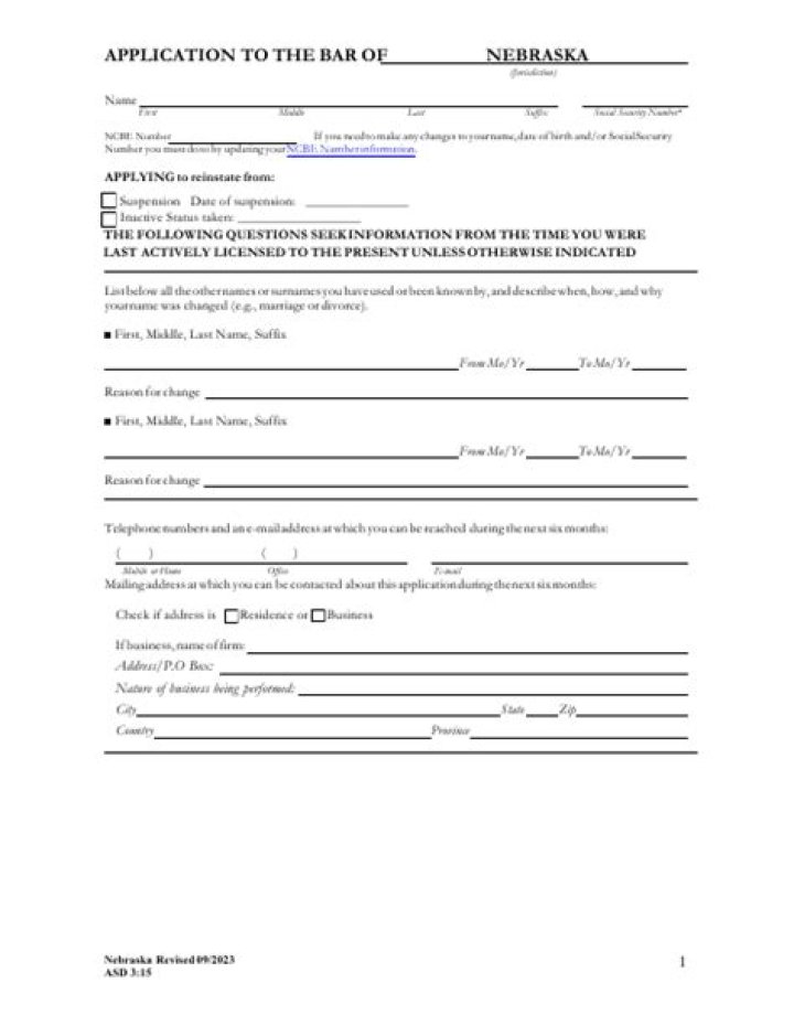 Nebraska Reinstatement License Fill Online, Printable, Fillable