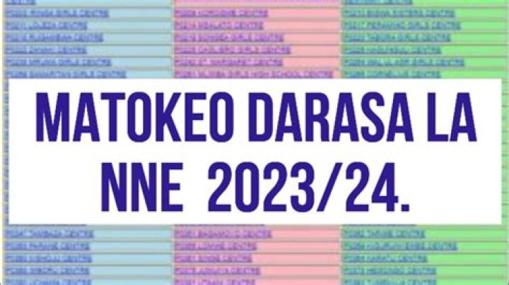NECTA Matokeo Ya Darasa La Nne 2023 Ligi Kuu Tanzania