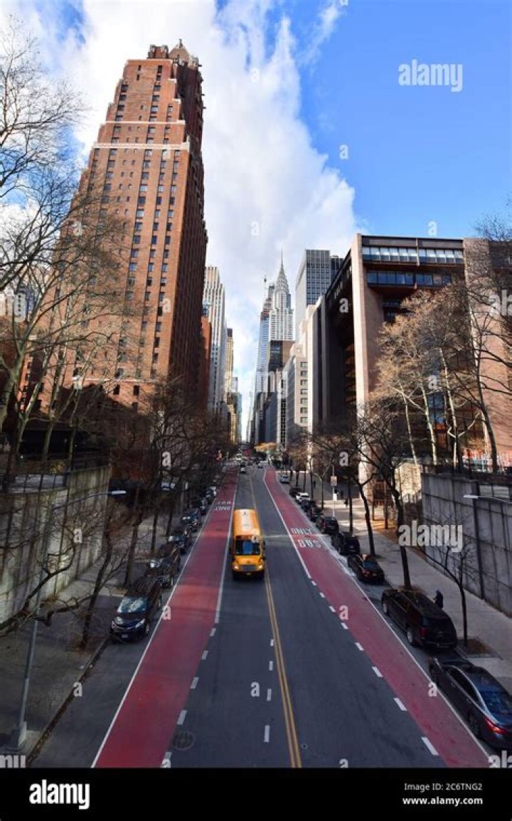 New York, USA December 5, 2019. East 42nd street seen from above