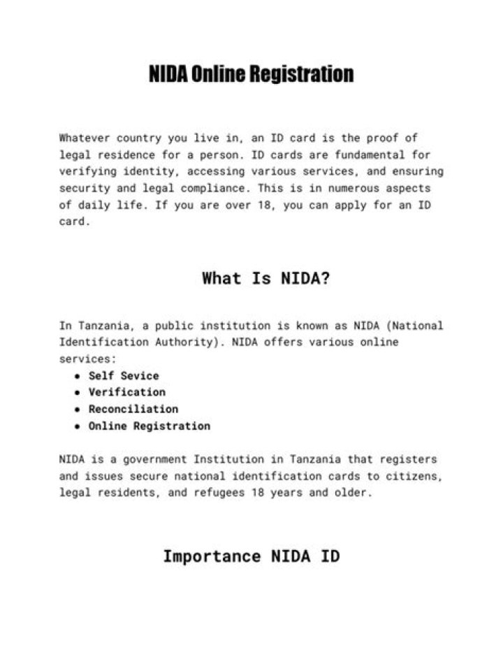 NIDA Online Copy PDF Download 2023/2024