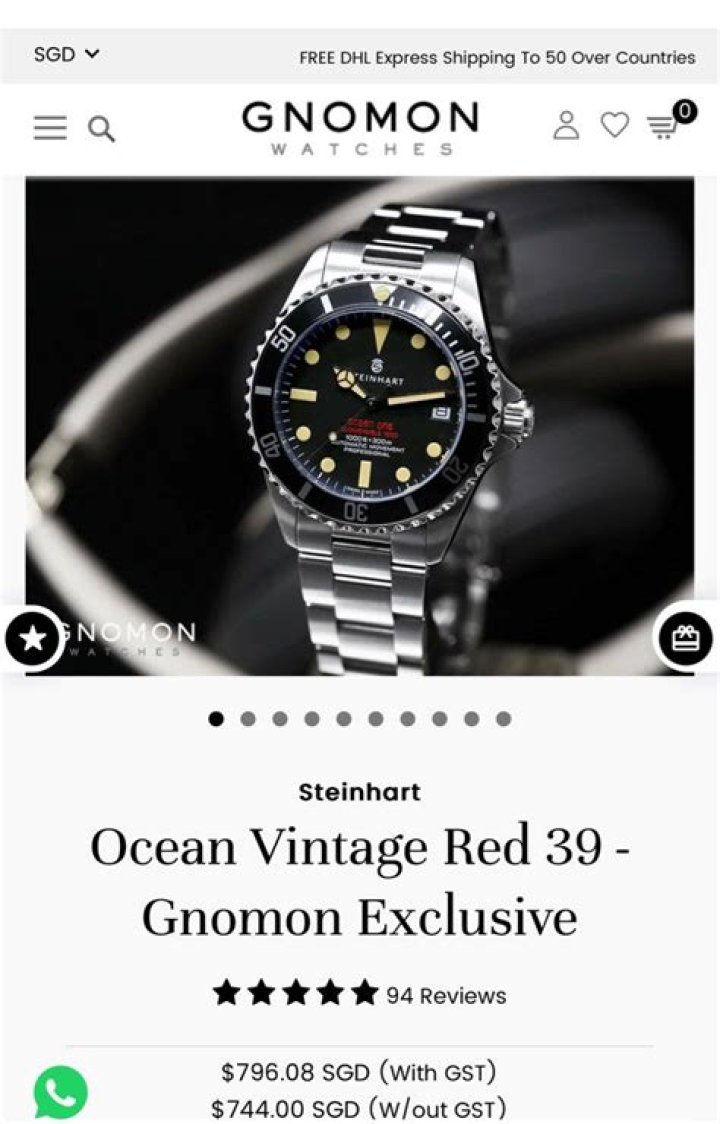 Ocean Vintage Red 39 Gnomon Exclusive Gnomon Watches