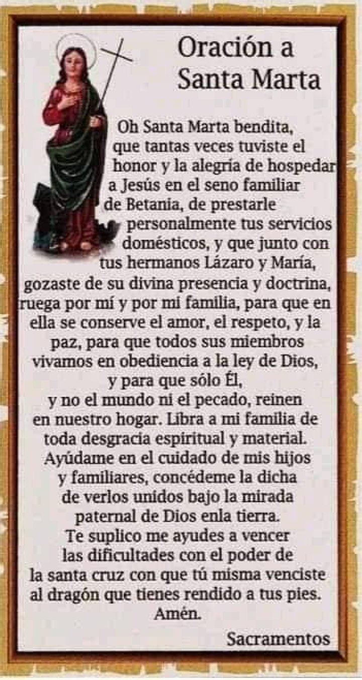 Oraci&oacute;n a la Santa Marta dominadora para dominar al marido o novio