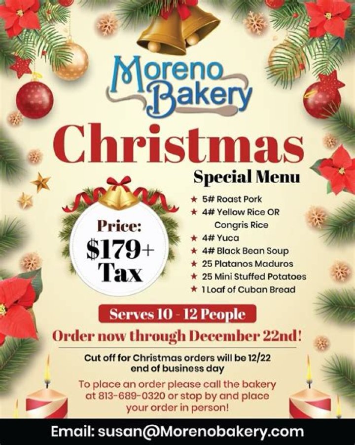 Order Moreno Bakery Menu Delivery【Menu & Prices】 737 W Brandon Blvd