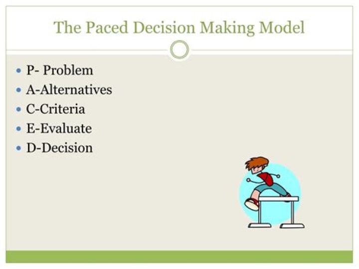 Paced decision making process. Decision Making and Cost. 20190129