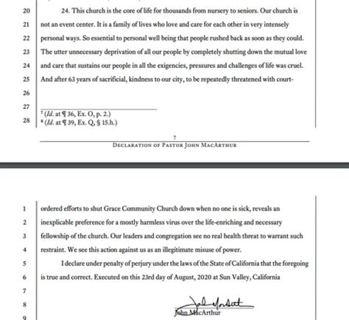 Pastor John MacArthur Files Declaration Against Los Angeles for