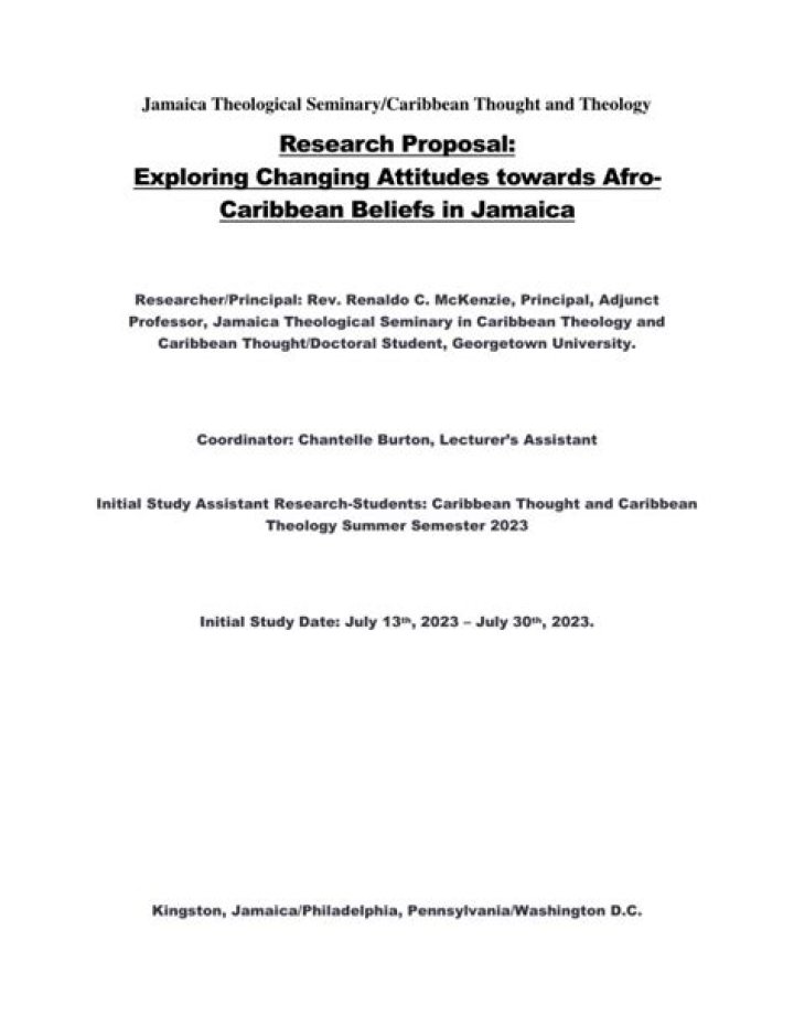 (PDF) Exploring Changing Attitudes towards AfroCaribbean Beliefs in