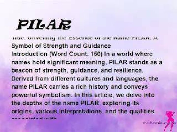 Pilar Meaning of Name