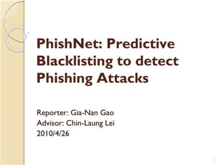 Predictive Blacklisting to Detect Phishing Attacks