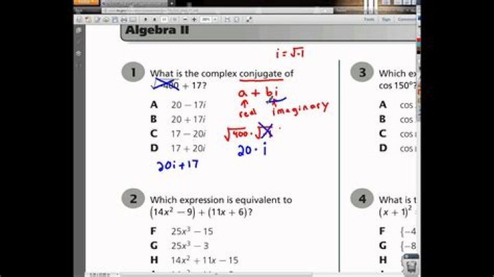 ***Question 1 Tennessee Algebra 2 EOC Practice Test YouTube