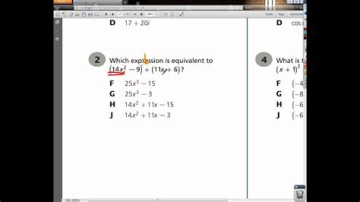 Question 2 Tennessee Algebra 2 EOC Practice Test YouTube