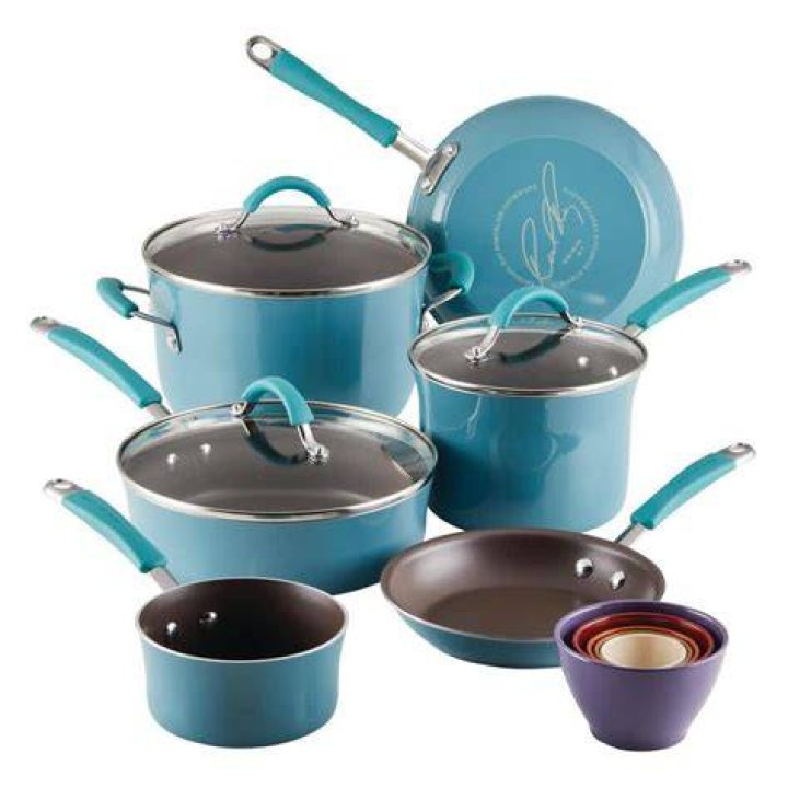rachael ray aqua blue cookware set