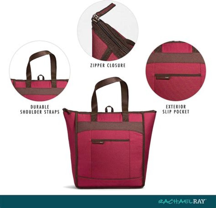 rachael ray insulated burgundy tote